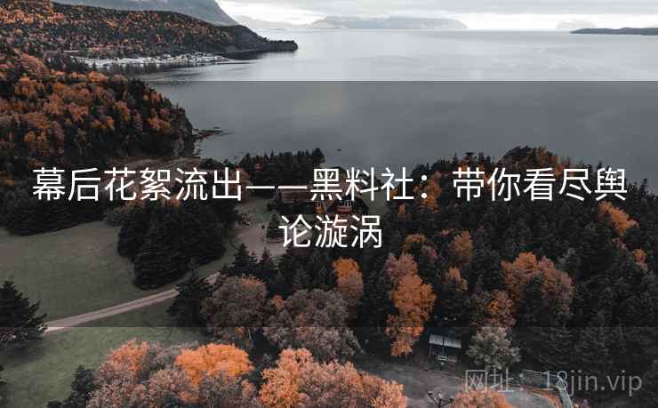 幕后花絮流出——黑料社:带你看尽舆论漩涡